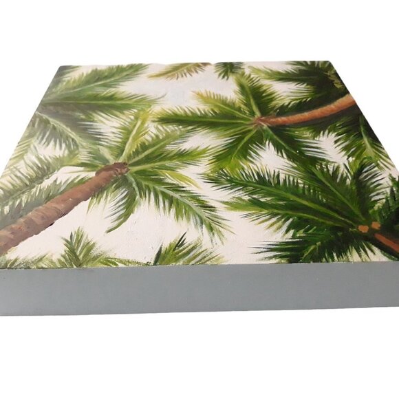 "Under The Palms" Original oil painting on Cradled Wood Panel 1"w x 10"h x 1.5"d - Picture 4 of 6